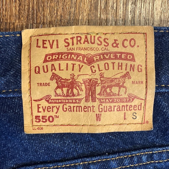 Vintage Levi 550 Relaxed Fit Tapered Leg High Waisted Dark Wash Mom Jeans-28X28 - Picture 13 of 16
